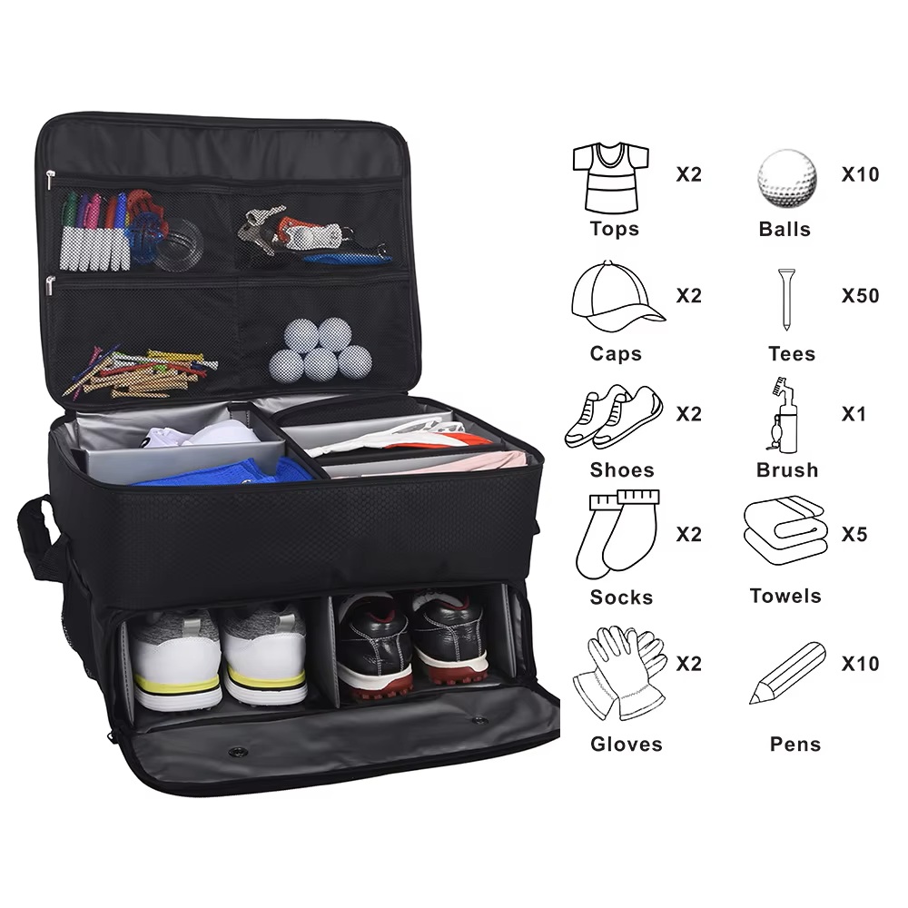 Men'S Accessories Rack - Organizer Bagasi Golf Oxford dengan Kompartemen