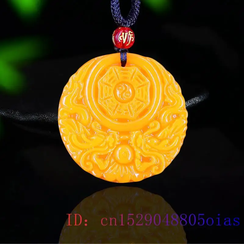 Men'S Accessories - Hadiah Liontin Naga Giok Kuning Kalung