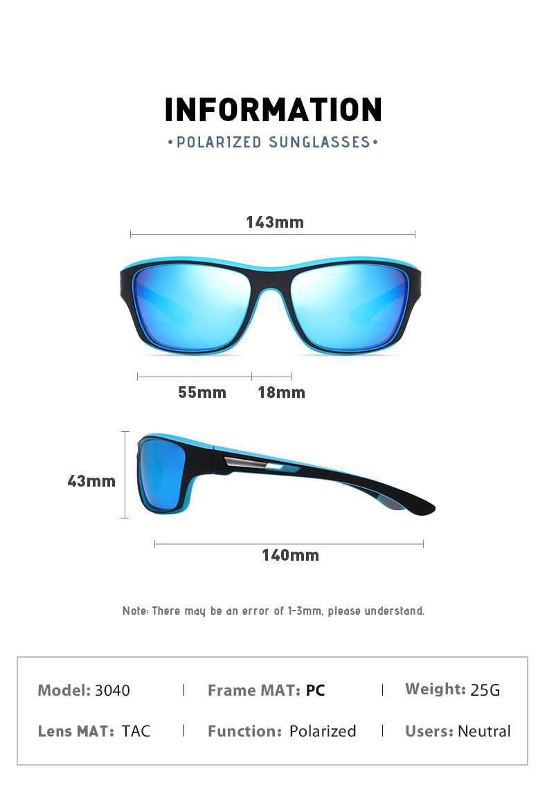 Sunglasses Polarized Men - Kacamata Hitam Polarisasi Olahraga Aktif Bersepeda