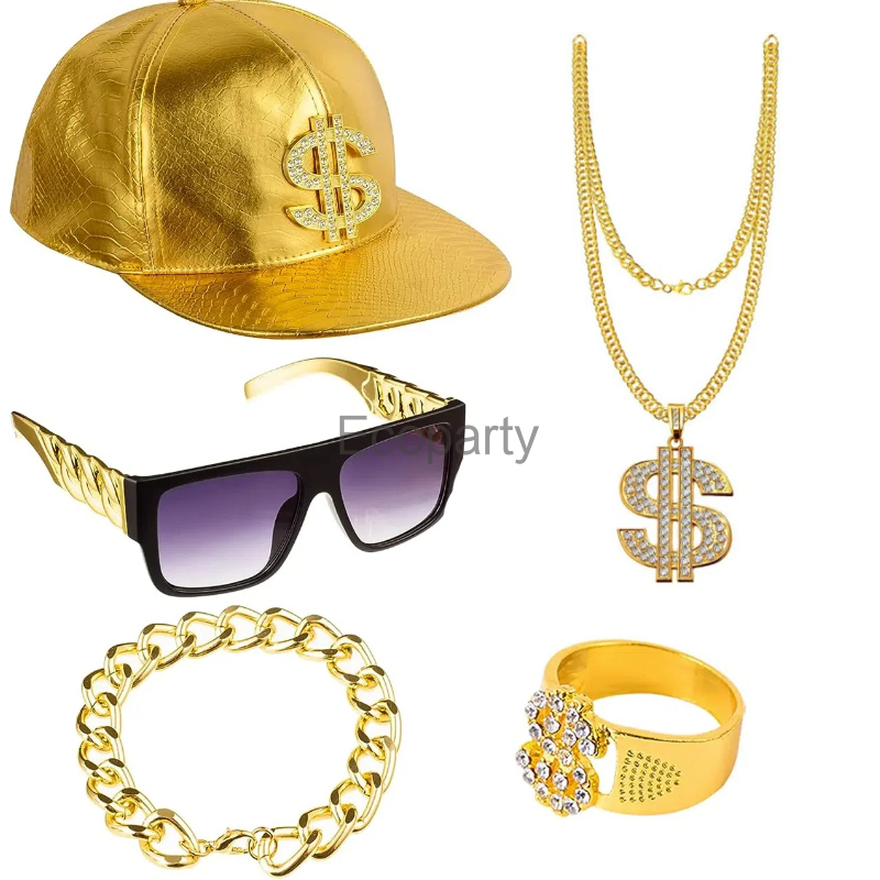 80s 90s Set Aksesori kostum Hi - Men Accessories Ring And Bracelet ulasan dan harga