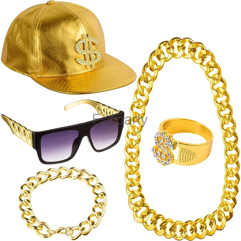 80s 90s Set Aksesori kostum Hi - Men Accessories Ring And Bracelet ulasan dan harga
