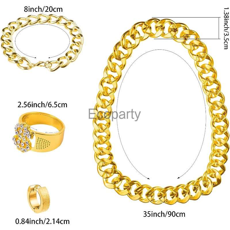80s 90s Set Aksesori kostum Hi - Men Accessories Ring And Bracelet ulasan dan harga