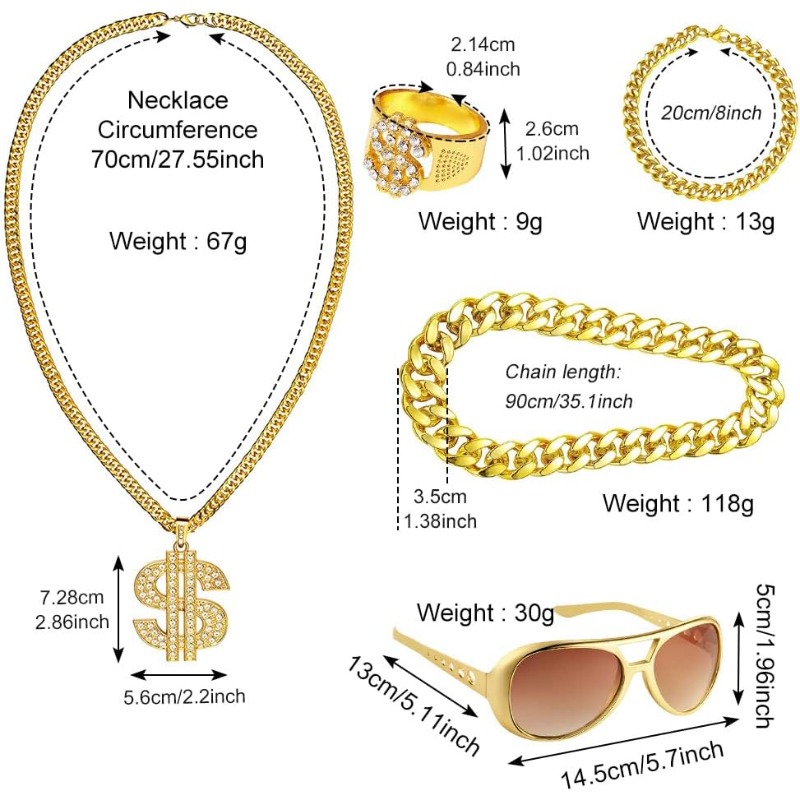 5 Buah Kit Kostum Hip Hop, Aks - Men Accessories Ring And Bracelet ulasan dan harga